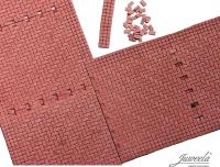 Juweela 28366 - Spur HO FLEXYWAY Pflasterstraße Fischgrät rot, 3x