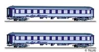 Tillig 01043 - Spur TT 2er Set Liegewagen 'EN Jan Kiepura', DBAG, Nachtzug
