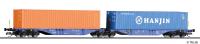 Tillig 18065 - Spur TT Containertragwagen Sggmrs, ERR