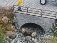 Juweela 21287 - kleine Ziegelbrücken mit Geländer, grau, 3 Stück