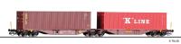 Tillig 18070 - Spur TT Containertragwagen Sggmrss, Touax, 'K-LINE, GOLD'