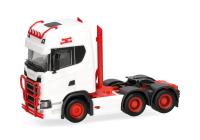Herpa 314053-006 - Spur HO Scania CS 20 HD Zugmaschine 3achs (6x4), weiß/rot