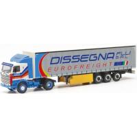 Herpa 316729 - Scania 142 Gardinenplanen-Sattelzug "Dissegna" (Italien/Rossano Veneto)