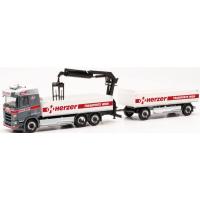 Herpa 316842 - Scania CR 20 ND Baustoff-Hängerzug "Herzer" (Wien)