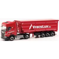 Herpa 316859 - Scania CR 20 HD Stahlrundmulden-Sattelzug "Vracslux" (Luxemburg/Perle)