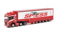 Herpa 317016 - Scania CR 20 HD 6x2 Volumenplanen-Sattelzug 5a "Spiess"