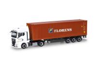 Herpa 318228 - Spur HO MAN TGX GM Container-Sattelzug "Schmid/Florens"