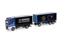 Herpa 318563 - Spur HO MAN TGX GX Gardinenplanen-Hängerzug 'Stickelmann/Wir bewegen Deutschland'