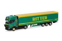 Herpa 318921 - Spur HO Scania CS 20 HD Schubboden-Sattelzug "Ritter-Trans Illertissen"