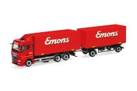 Herpa 319294 - Spur HO MAN TGX GM Wechselkoffer-Hängerzug "Emons"