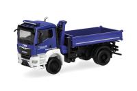 Herpa 319522 - Spur HO MAN TGS NN Dreiseitenkipper mit Ladekran, 2achs, "THW Brandenburg"