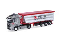 Herpa 319614 - Spur HO Mercedes-Benz Actros Streamspace Stahlmulden-Sattelzug "Augustin Spedition"