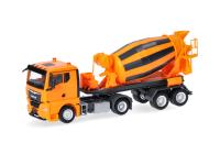 Herpa 320573 - Spur HO MAN TGX GN Betonmischer-Sattelzug 2achs/2achs, kommunalorange