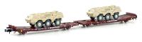 Hobbytrain H23786 - Doppelflachwagen TWA 800A Laadks inkl. 2x TPz Fuchs, Ep.VI