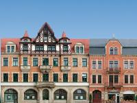 Auhagen 42501 - Spur HO Halbrelief-Hintergrundkulisse Set mit 5 Bürgerhaus-Fassaden