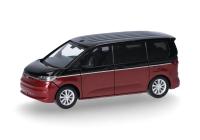 Herpa 430425-002 - Spur HO Volkswagen (VW) Multivan, Deep-Black/Fortanarot