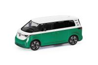 Herpa 431132 - Spur HO VW ID Buzz zweifarbig, Candy Weiß Bay Leaf Green Metallic