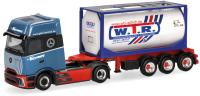Herpa 320443 - Spur H0 MBActros L ProCabin Gigaspace 20ft Tankcontainer-Sattelzug "Bermes"