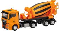 Herpa 320573 - Spur H0 MAN TGX GN Betonmischer-Sattelzug, kommunalorange