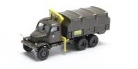 Igra Modell 66708112 - Spur TT LKW Praga V3S Militär mit Pritsche/Plane Kran, Bausatz