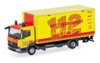 Herpa 099448 - Spur H0 Mercedes-Benz Atego '13 Koffer-LKW mit Ladebordwand, Rettungsdienst Bremen