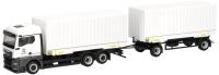 Herpa 747349 - Spur H0 MAN TGX GM Wechselkoffer-Hängerzug "Bundeswehr/Fahrschule"