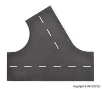 Vollmer 48264 - Spur HO Straßenplatte Asphalt aus Steinkunst, 60°-Einmündung nach links, L 22 x B 19,5 cm