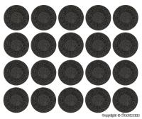 Vollmer 48283 - Spur HO Set Gullideckel aus Steinkunst, 20 Stück
