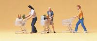 Preiser 10488 - Kunden mit Einkaufswagen