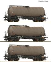 Roco 6680067 Spur TT 3er Set gealterte Knickkesselwagen DR, Epoche IV
