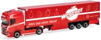 Herpa 322294 - Spur H0 Scania CR 20 Hochdach Kühlkoffer-Sattelzug "Wegener Frucht/Altes Land"
