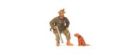 Preiser 28129 Spur H0 Sitzender Jäger, Hund