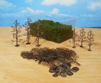 Heki 1972 - Bastelpackung Bäume HO 10 Baumrohlinge und Beflockungsmaterial