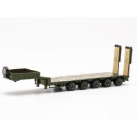 Herpa 746977 - Goldhofer Semitieflade-Auflieger, 5achsig "Bundeswehr" oliv