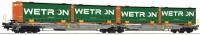 Roco 67401 - AAE Doppeltaschen-Gelenkwagen T2000 Ep.6, DBAG, mit 4x Wechslpritschen "WETRON"