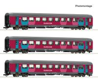 Roco 6200025 - Spur HO Wagenset 2 mit drei Corailwagen, Bauart VTU B11tu, der Französischen Staatseisenbahnen.
