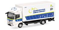 Herpa 098915 - Spur HO MB Atego '13 Koffer-LKW mit Ladebordwand "Jugendverkehrsschule Landkreis Schwandorf"