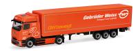 Herpa 320177 - Spur HO MB eActros 600 ProCabin Bigspace Planen-Sattelzug "Gebrüder Weiss"