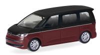 Herpa 430425-002 - Spur HO Volkswagen (VW) Multivan, Deep-Black/Fortanarot
