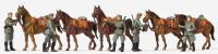 Preiser 16607 - Spur H0 Kavalleristen, stehend, mit Pferden, 1939-45