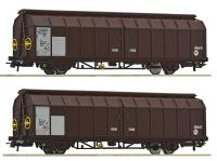 Roco 6600096 - Spur HO Schiebewandwagen-Doppeleinheit, PKP Cargo