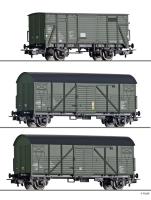 Tillig 70050 - Spur HO 3er Set Bauzugwagen, DR, Ep.IV