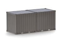 Herpa 747110 - Spur HO 2x 10ft Container "Heer", Braungrau