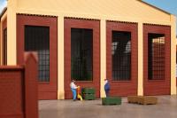 Auhagen 80530 - Spur HO Wände 2578D rot, Industriefenster P