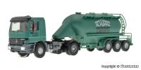 Viessmann 8122 Spur HO MB ACTROS 2-achs Zugmaschine mit Schwarzbau Siloauflieger SL 337, Funktionsmodell