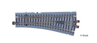 Tillig 83820 - Spur TT  Bettungsgleis braun, Abzweig 15°, Radius 353, Länge 129,5 mm