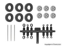 Viessmann 8422 - Spur H0 Nachrüst-Set Gummireifen für kibri Anhänger und Auflieger, Einfachbereifung