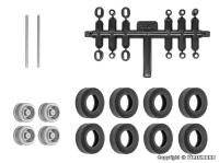 Viessmann 8439 Spur HO Nachrüst-Set Gummireifen für kibri Anhänger und Auflieger, Zwillingsbereifung, Ø 10,4 mm