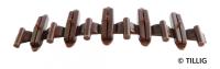 Tillig 85502 - Spur TT 20 Isolierschienenverbinder, braun