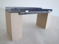 Hack LT18 -  LASERCUT - Blechträgerbrücke, 18,6m, inkl. 2 Widerlager in sandstein-gelb